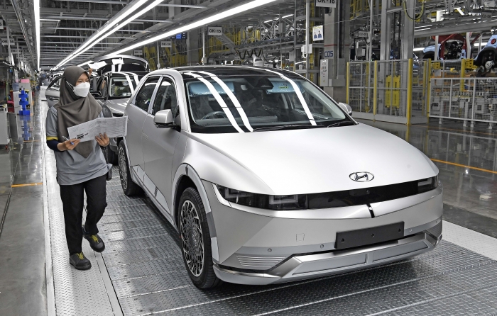 지난 2022년 문을 연 현대자동차 인도네시아 공장에서 전기차 아이오닉 5가 생산되고 있다. 사진=현대자동차 제공