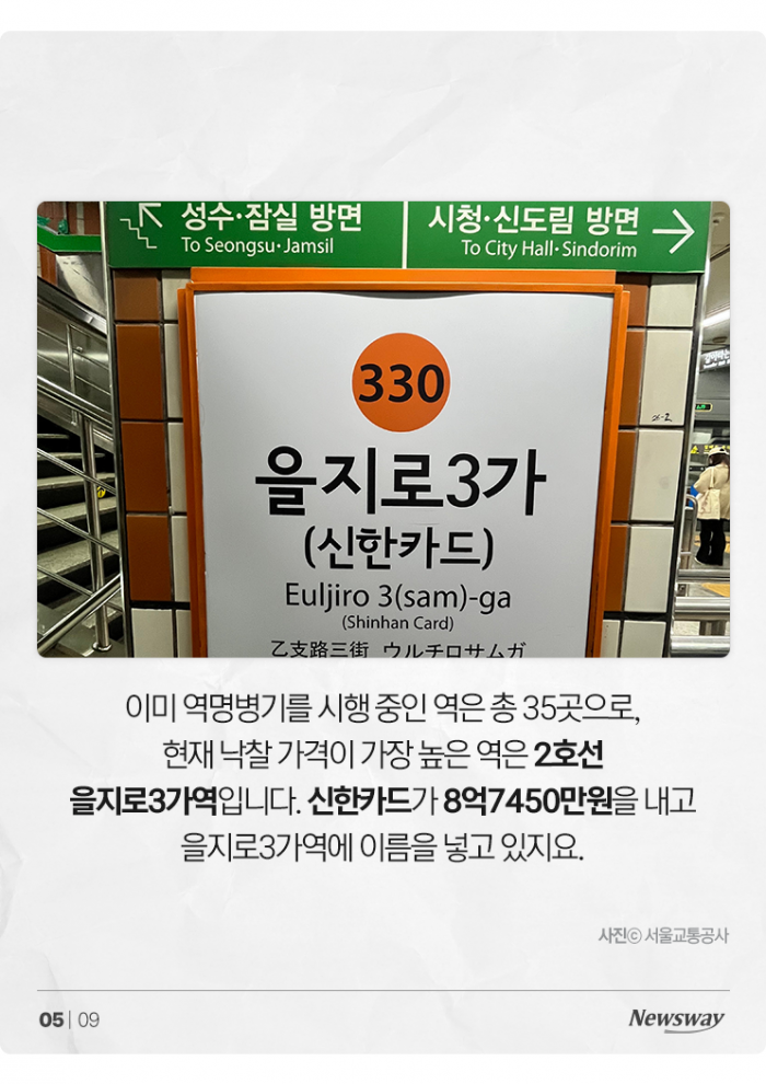 '강남역 ○○○' 역명 뒤에 내 이름도 넣을 수 있나? 기사의 사진