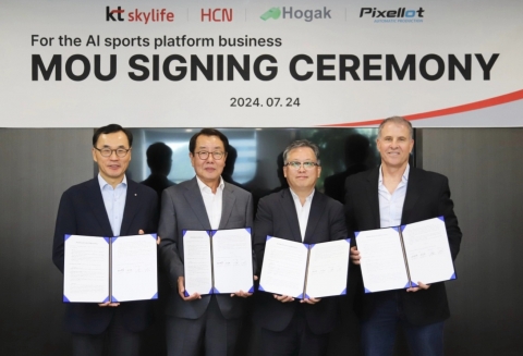 KT스카이라이프, 픽셀롯·호각과 맞손···&quot;AI 방송 플랫폼 도약&quot;