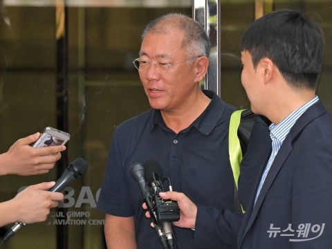 파리에서 돌아온 정의선 회장···&quot;양궁·배드민턴 잘돼서 좋았다&quot;