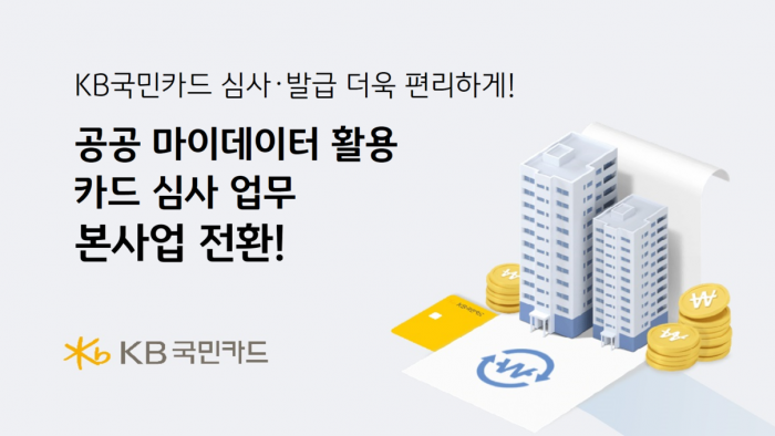 KB국민카드가 시범 운영 중이던 '공공 마이데이터 활용 카드 심사 업무'가 본 사업으로 전환됐다. 사진=KB국민카드 제공