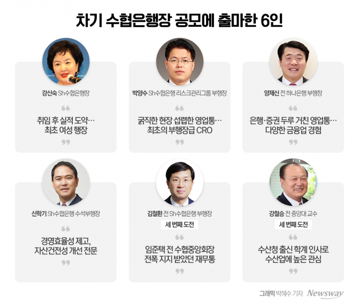 차기 수협은행장 향한 6人 레이스···내부 영업·회계통부터 학계 인사까지 기사의 사진