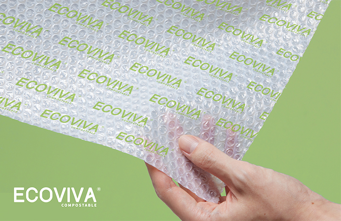 동성케미컬의 컴포스터블 포장재 브랜드 에코비바(ECOVIVA®) 에어캡. 사진=동성케미컬 제공