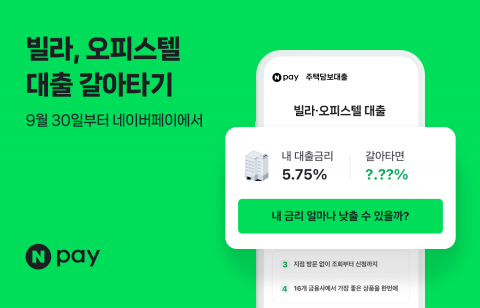 빌라·오피스텔 주담대 네이버페이서 갈아탄다...'업계 최다' 8개 은행 제휴