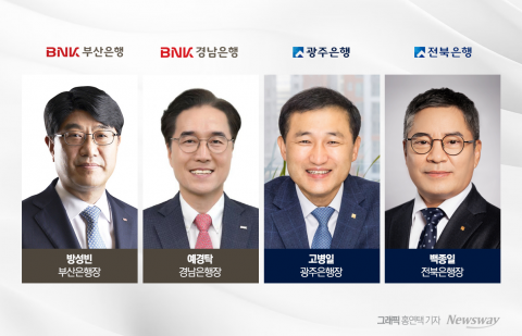 '부산·경남·전북·광주' 수장 교체 앞둔 지방은행, 성적표 살펴보니