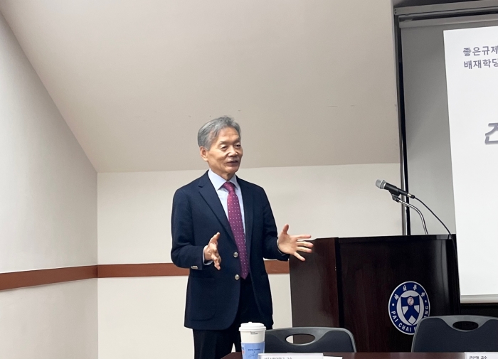 안홍섭 군산대학교 명예교수는 28일 열린 '재난 및 안전 분야 좋은 규제 토론회'에 발표자로 나섰다. 사진=황예인 기자