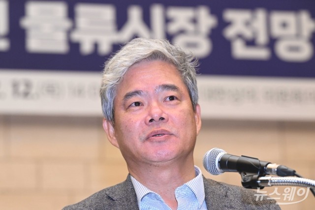 인사말 하는 신영수 대한상의  물류위원회 위원장 겸 CJ대한통운 대표