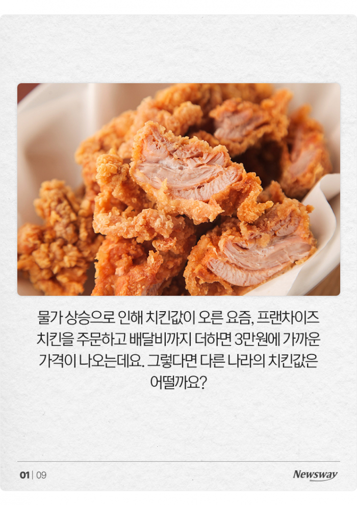 한국은 치킨값 '3만원 시대'인데···다른 나라 치킨은 얼마? 기사의 사진