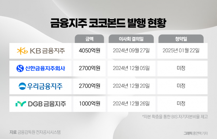 "우려와 기대 사이"···'코코본드' 늘리는 금융지주들 기사의 사진