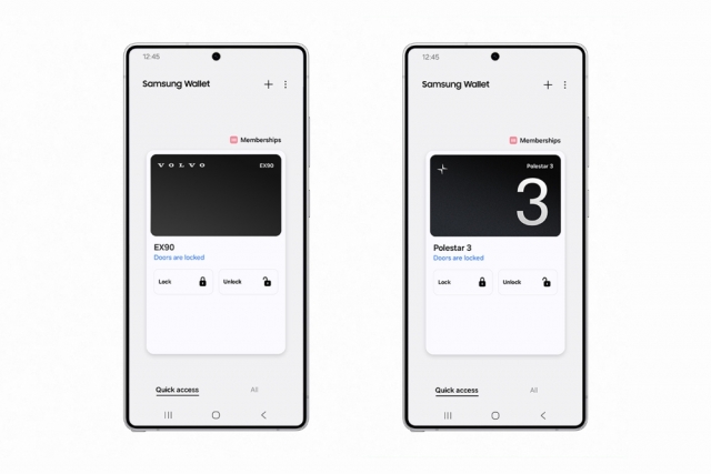 갤럭시 스마트폰 '삼성 월렛'에 볼보·폴스타 디지털 키 탑재