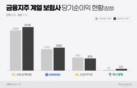 1분기 실적 공개, 금융지주 계열 '효자' 보험사는 KB손보·신한라이프(종합)