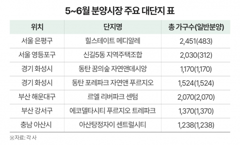1000가구 이상 아파트 분양 집중, 서울·수도권 뜨겁다
