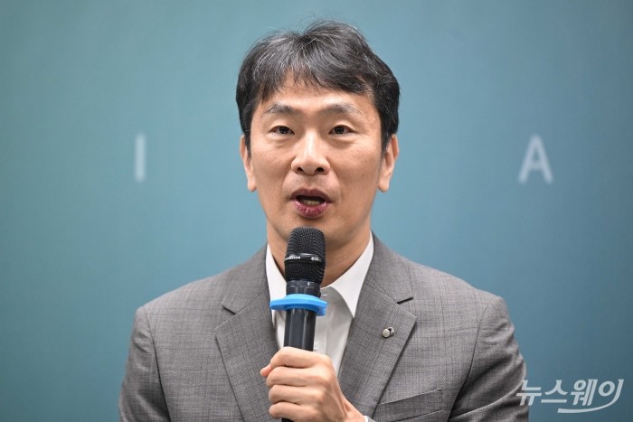 이복현 금융감독원장이 23일 오전 서울 중구 은행회관에서 열린 녹색금융 전문인력 양성 업무협약식에서 모두발언을 하고 있다. 사진=강민석 기자 kms@newsway.co.kr