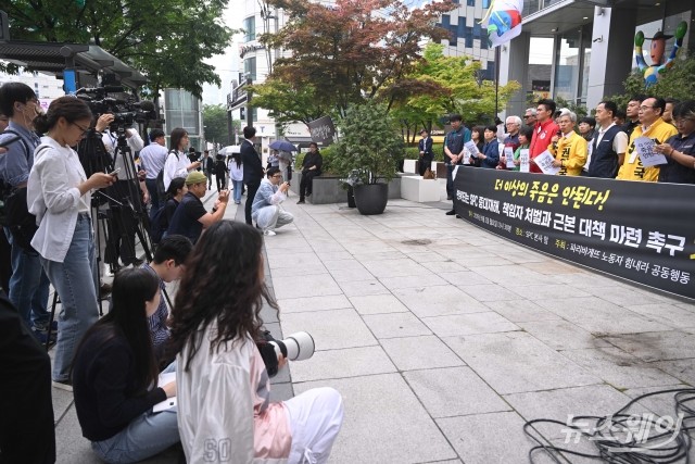 권영국 대선 후보, 'SPC삼립 시화공장 사고' 본사 찾아 책임자 처벌·근본대책 촉구