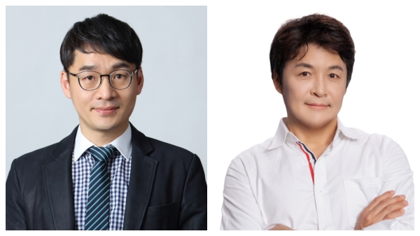 김갑래(왼쪽) 자본시장연구원 선임연구위원 겸 금융법연구센터 센터장과 브라이언 김 커런트웨이브 대표.