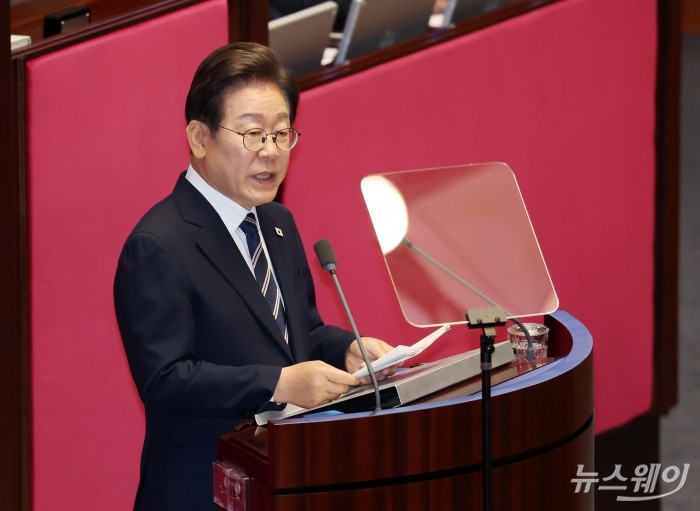 이재명 대통령이 26일 국회에서 2025년도 제2회 추가경정예산안에 대해 시정연설을 하고 있다. 2025.6.26 사진=국회사진기자단