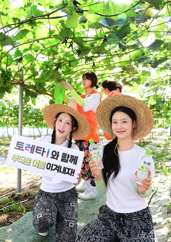 코카콜라사의 이온보충음료 '토레타'와 상명대학교 학생들이 지난 9일 경기 안성시 서운면에서 농촌 봉사활동을 통해 때 이른 무더위 속 여름철 수분 보충의 중요성을 알리고 있다. 사진=코카콜라