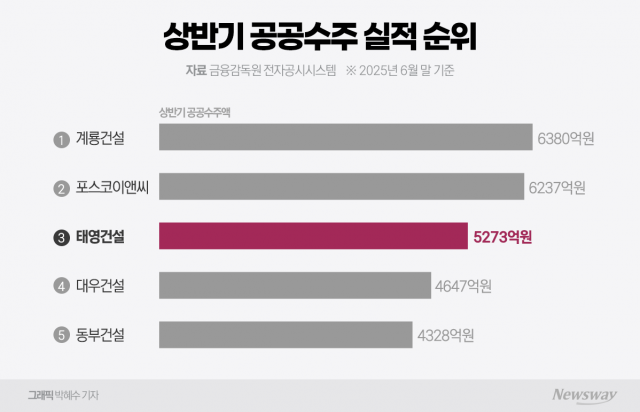 태영건설, 워크아웃 딛고 공공수주 3위···'반전 드라마' 전개