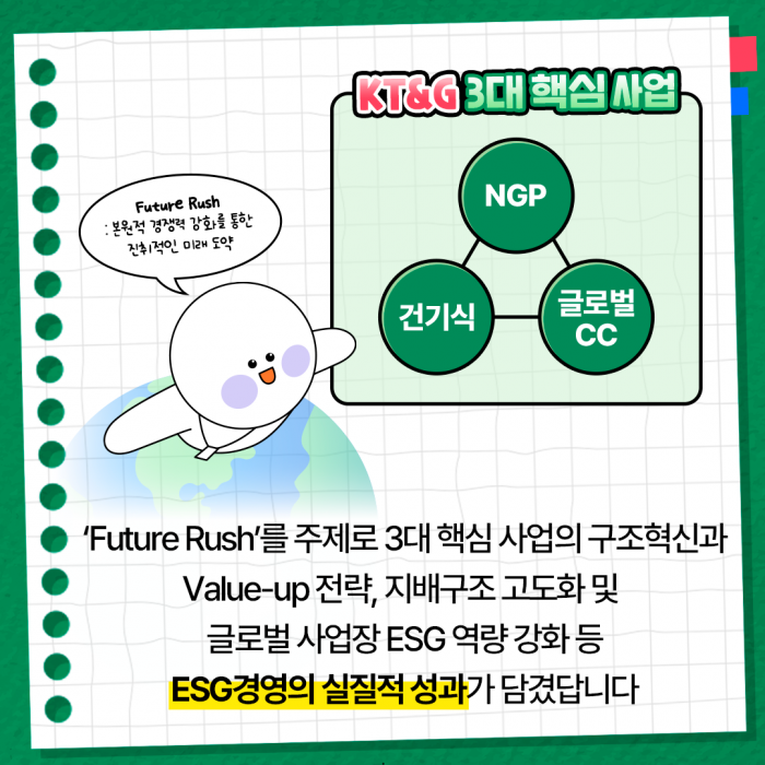 KT&G, ESG 경영 우수 성과 담은 '2024 KT&G 리포트' 발간 기사의 사진