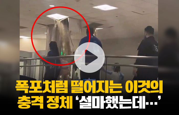공항 천장에서 '이것'이 흘러내릴 줄은···진짜 상상도 못 했다 기사의 사진