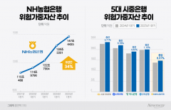 농협銀, 4년새 RWA 34%↑···'과징금·중기대출'에 건전성 경고음