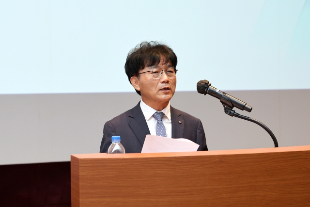 박상진 산은 회장 취임식···"첨단전략산업 지원·산업구조 재편에 집중"
