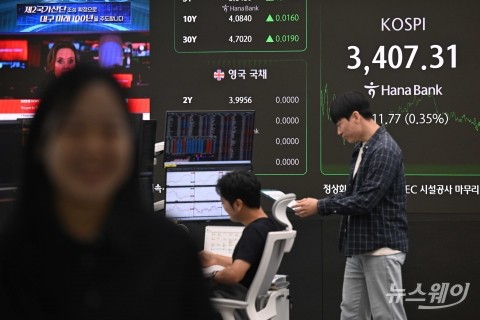 질주하는 '코스피 3407.31' 뚫고 마감