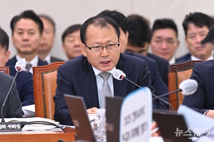 여영현 농협상호금융 대표이사가 24일 오전 서울 여의도 국회 농림축산식품해양수산위원회에서 열린 농업협동조합중앙회-농협경제지주-농협금융지주-농협은행 등에 대한 2025년도 국정감사에서 의원의 질문에 답변을 하고 있다. 사진=강민석 기자 kms@newsway.co.kr