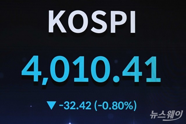 급락장에도 4000피 유지한 채 장마감된 '코스피'