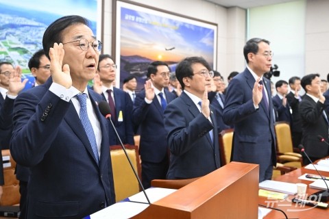 종합국감 증인선서 하는 김윤덕 국토부 장관