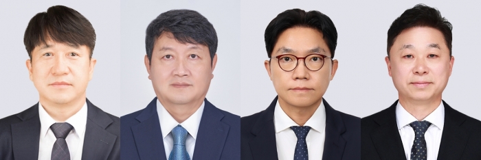 민왕일 현대리바트 대표이사(내정) 사장, 이진원 현대L&C 대표이사 부사장, 이종근 현대지에프홀딩스 경영전략실장 부사장, 유재기 현대에버다임 대표이사(내정) 전무/사진=현대백화점그룹 제공