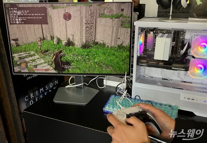 '붉은사막 X AMD 팝업스토어 2025' 2층 시연. 사진=김세현 기자