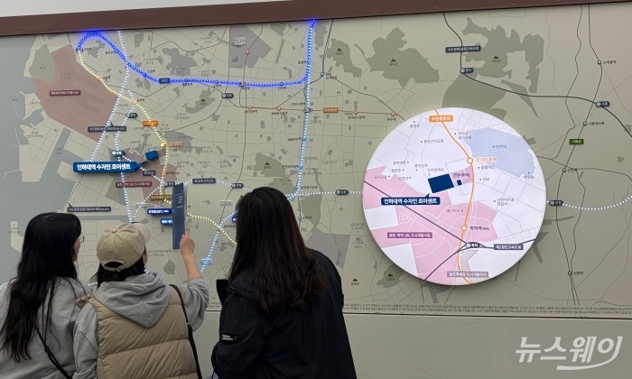 인하대역 수자인 로이센트 위치도. 사진=박상훈 기자