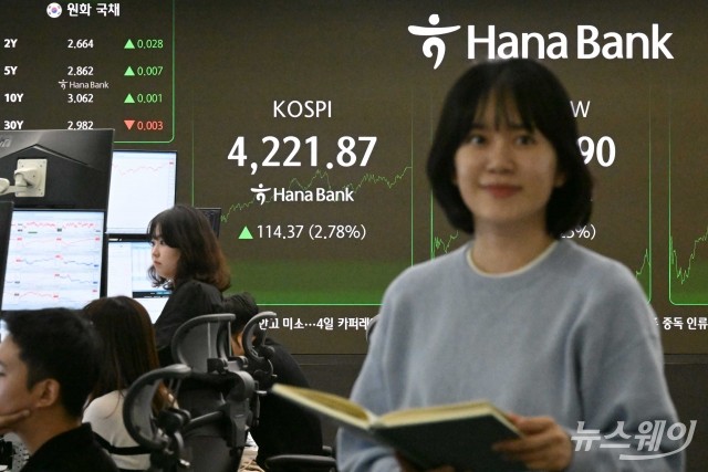 '삼전·하이닉스·엔비디아' 반도체 랠리에 코스피 사상 최고치 '4221.87' 마감