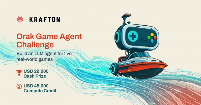 크래프톤이 AI의 게임 플레이 능력을 평가하는 글로벌 경진대회 'Orak 게임 에이전트 챌린지(Orak Game Agent Challenge)'를 개최한다. 사진=크래프톤 제공