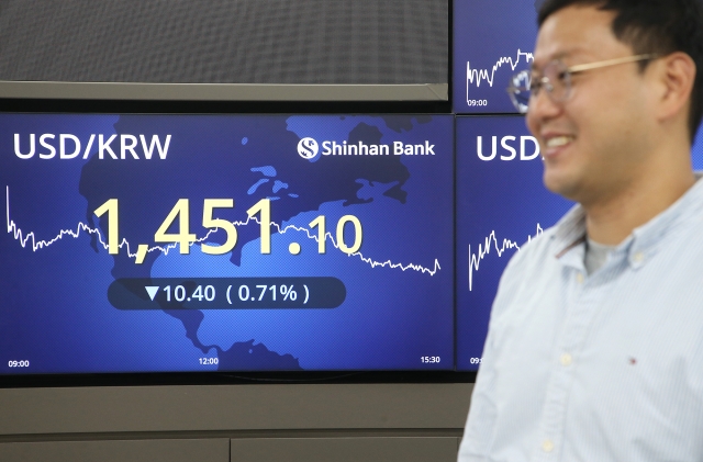 달러 강세 여파에 원·달러 환율 1460원 안팎 등락