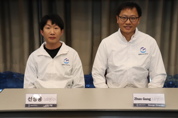 라그나로크 어비스 선상웅 사업 PM, Zhao Gang Design Director. 사진=그라비티