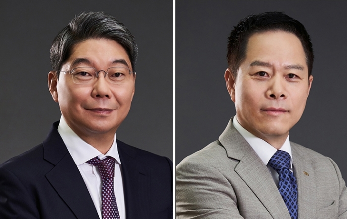 최성원 광동제약 대표이사 회장(왼쪽)과 박상영 대표이사 사장. 사진=광동제약 제공