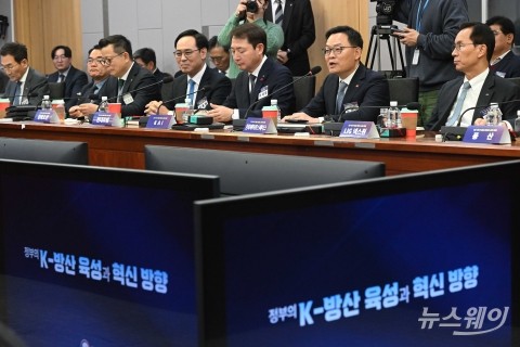 방산 리더스 포럼서 발언하는 손재일 한화에어로 대표