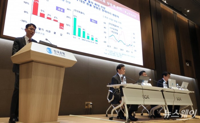 김영주 한국은행 물가고용부장이 17일 오후 서울 중구 한국은행에서 열린 '물가안정목표 운영상황 점검' 설명회에서 발표하고 있다. 사진=이수길 기자 Leo2004@newsway.co.kr