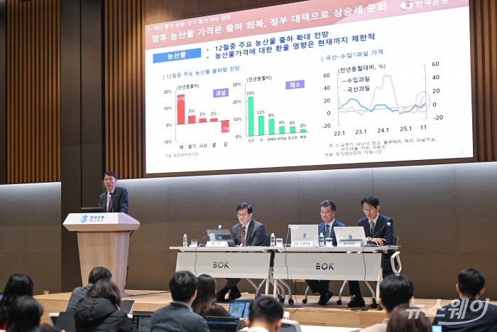 김영주 한국은행 물가고용부장이 17일 오후 서울 중구 한국은행에서 열린 '물가안정목표 운영상황 점검' 설명회에서 발표를 하고 있다. 사진=이수길 기자 Leo2004@newsway.co.kr