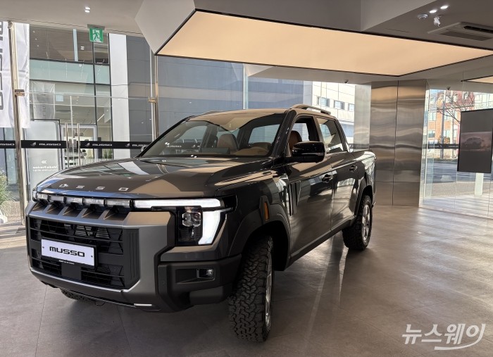 KGM 무쏘 신형 모델. 사진=황예인 기자