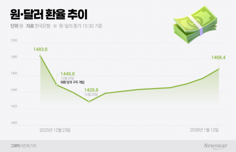 거침없는 '킹달러' 최약체로 전락한 '원화'···1470원 방어선 무색
