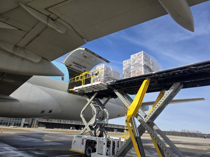 미국 현지 대한항공 신선란 탑재 모습