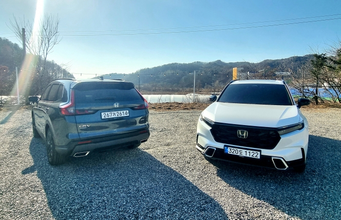 혼다 준중형 SUV 'CR-V'의 6세대 부분변경 모델인 '뉴 CR-V 하이브리드' 외관 모습. 사진=이승용 기자