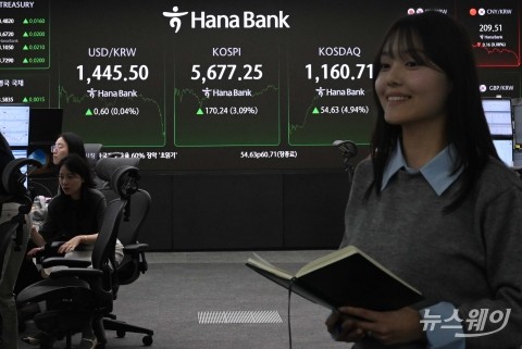 삼성전자·SK하이닉스 '껑충', 코스피 사상 첫 5600선 돌파 마감