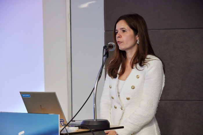 시벨 톰바즈 에릭슨 코리아 CEO가 25일 오전 서울 중구 서울상공회의소에서 기자간담회를 열고 차세대 네트워크 전략을 발표하고 있다. 사진=에릭슨코리아 제공