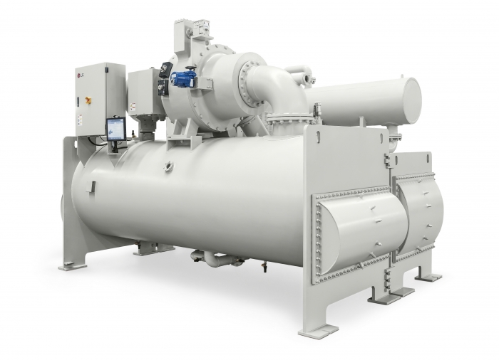 LG전자의 냉각솔루션 대표 제품인 무급유 터보칠러. LG전자는 해당 AI 데이터센터에 무급유 터보칠러 등 토탈 HVAC 솔루션을 공급할 예정이다. 사진=LG전자