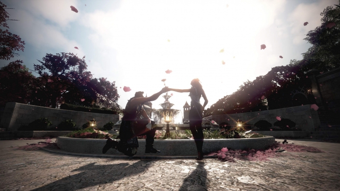 발렌타인데이를 맞아 검은사막 운영진이 준비한 발렌타인 이벤트에 참여한 릴마와 켐플러 모험가. 사진=펄어비스 제공