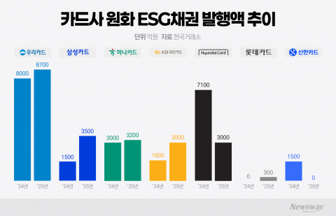 카드사, 자금조달 전략 다변화···ESG채권부터 김치본드·ABS까지